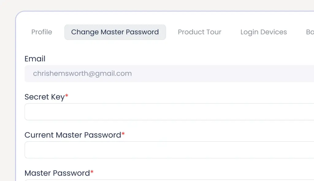 Change Master Password