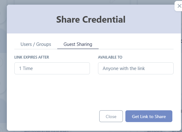Share Credential Guest
